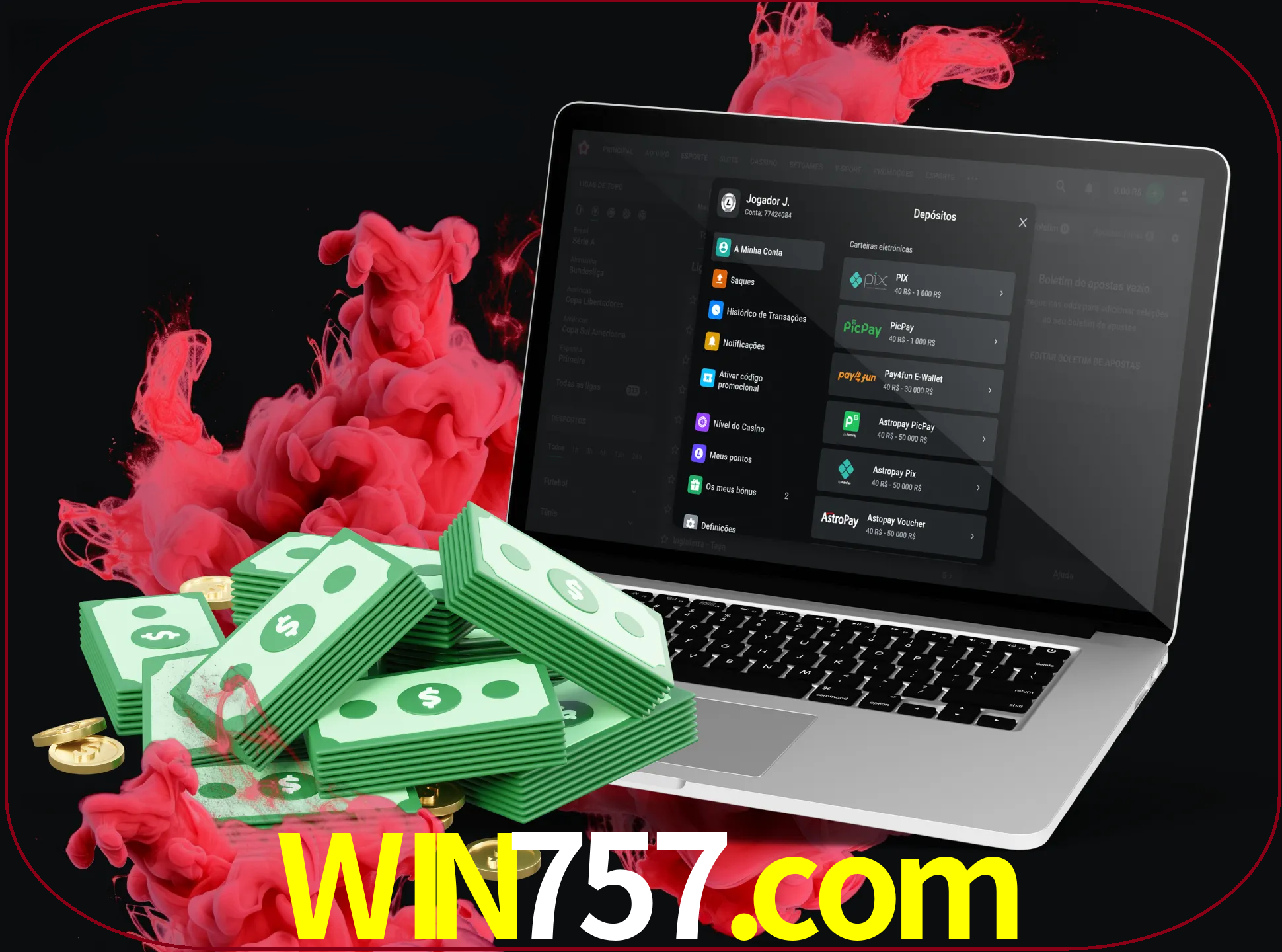 Para efetuar um depósito na sua conta win757, basta escolher o método de depósito e especificar o montante.