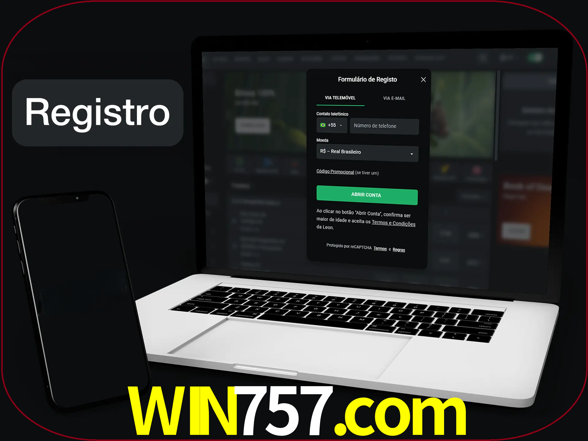 O registro na LeonBet é simples.
