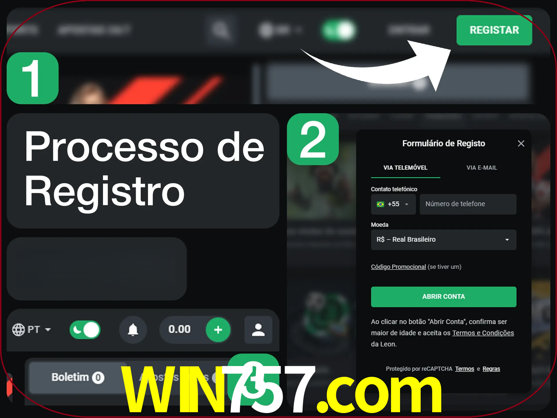 O processo de registro na LeonBet é simples.